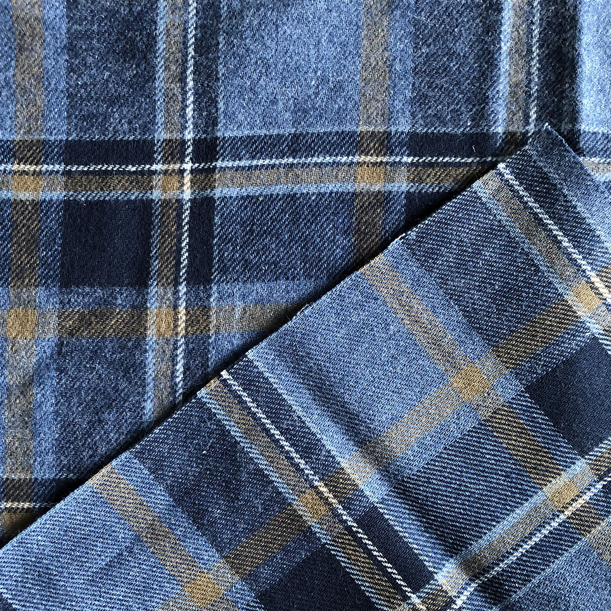 Cotton Flannel Fabric for men's casual shirts by melange yarn 100% ...