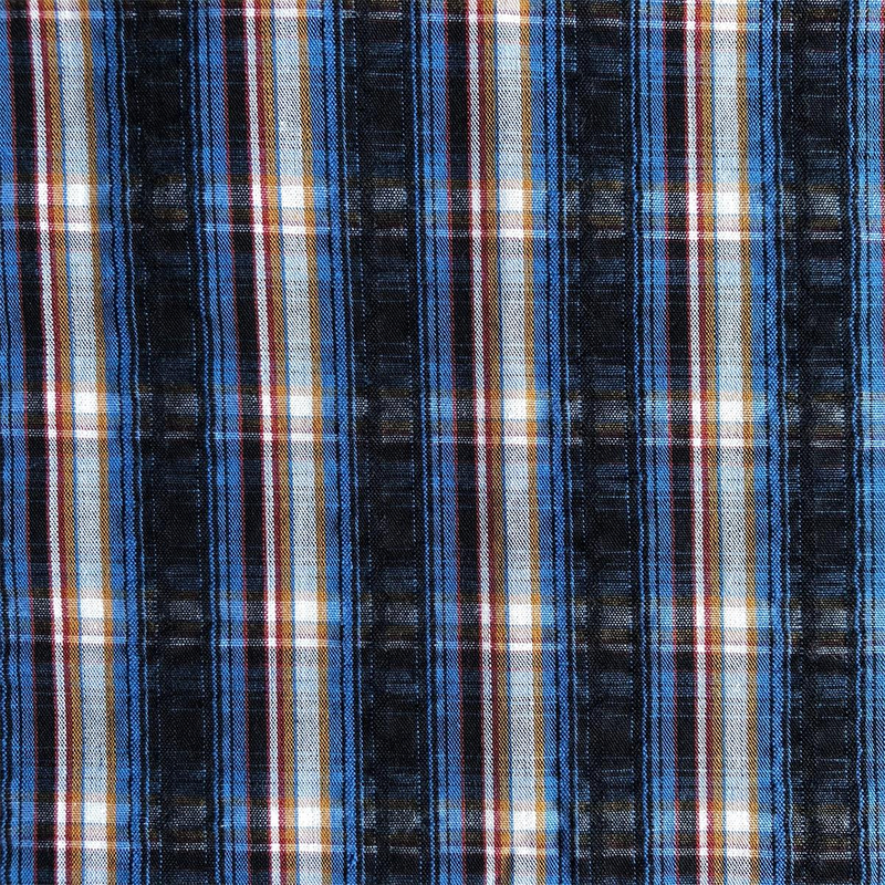 Yarn Dyed Fabric by compact yarn 100% cotton yarn dyed seersucker crepe plain plaid shirts woven fabric for men's casual shirts