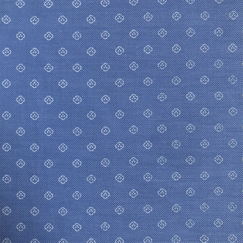 Soft breathable cotton fabric for mens shirts 100 cotton printed on oxford chambray fabric