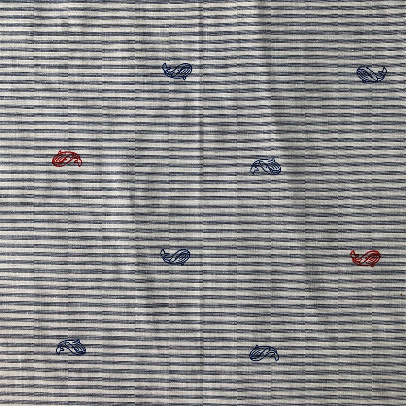 High quality Eco-friendly Printed Cotton Chambray Fabric for mens shirts 100 cotton printed over yarn dyed stripe woven shirts fabric