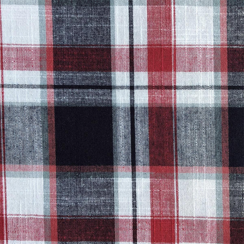 New fashionable pattern Yarn Dyed Fabric by indigo dyed yarn 100% cotton yarn dyed plain slub check shirts woven fabric
