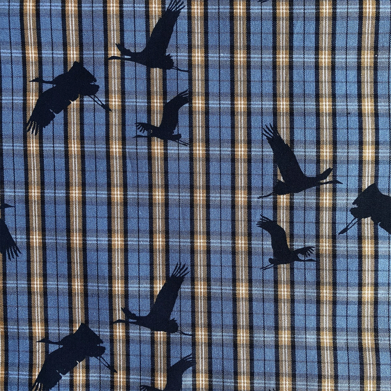 Soft comfortable Cotton Fabric for mens shirt cotton printed over check woven fabric maker
