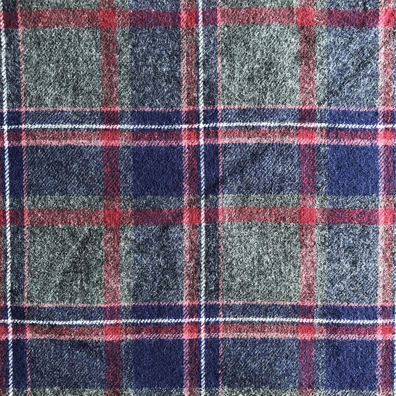 Cotton Flannel Fabric for men's casual shirts by melange yarn 100% cotton yarn dyed twill plaid brushed shirts woven fabric
