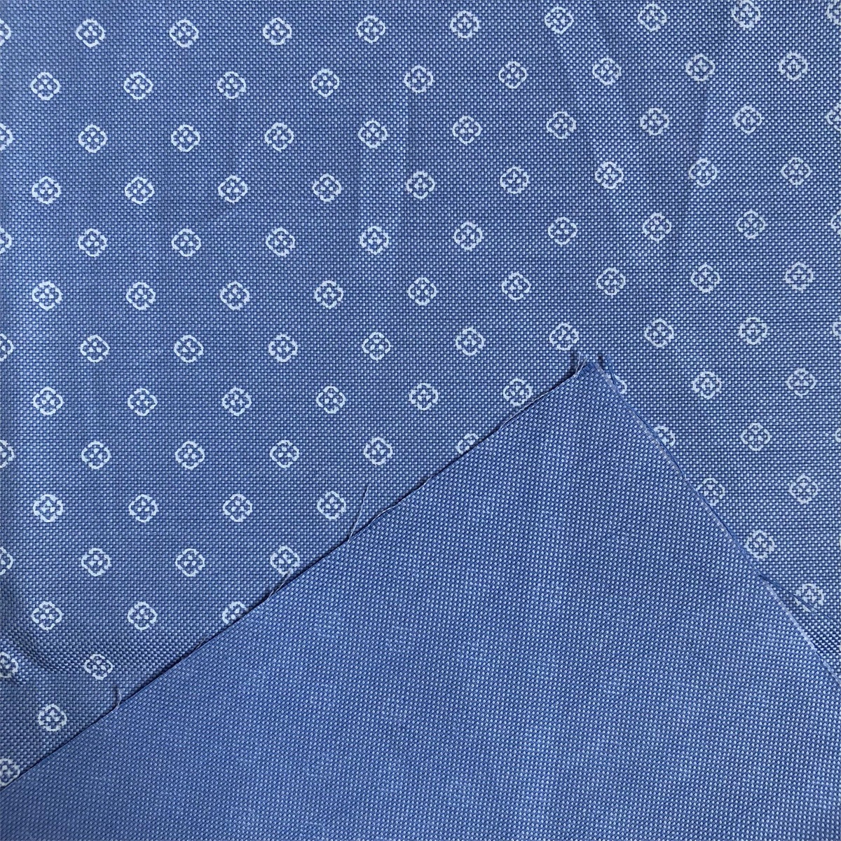 Soft breathable cotton fabric for mens shirts 100 cotton printed on oxford chambray fabric